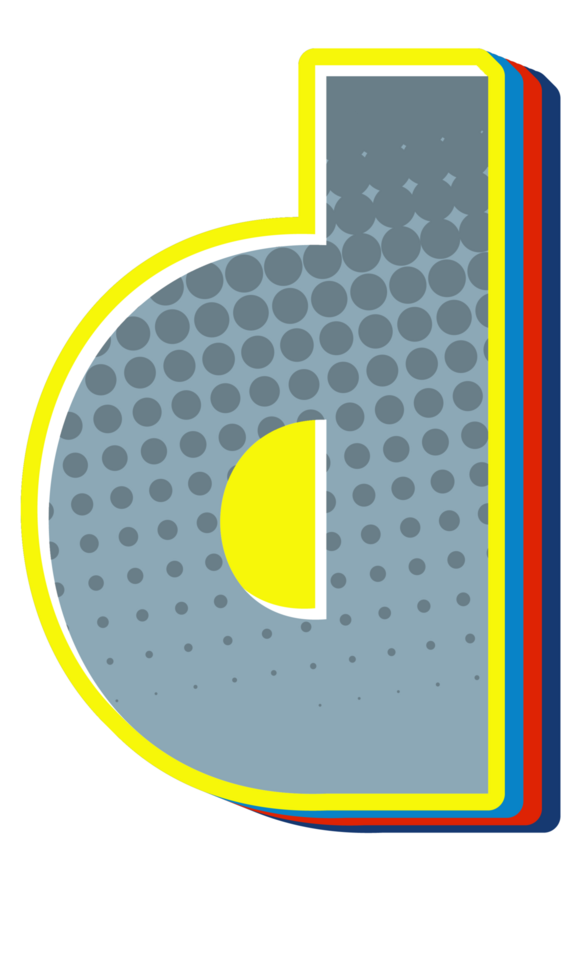 Comic Halftone Alphabet Letter and Number png