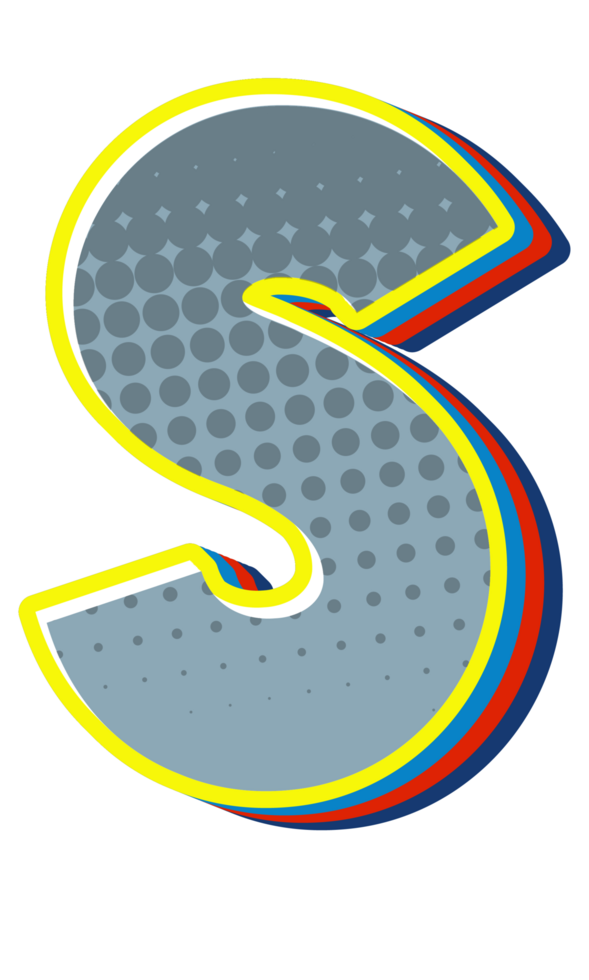Comic Halftone Alphabet Letter and Number png