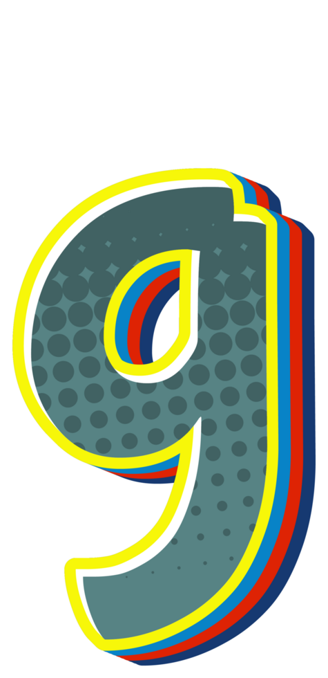 Comic Halftone Alphabet Letter and Number png