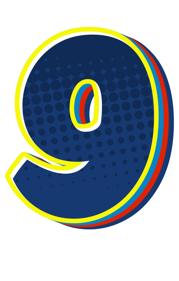 Comic Halftone Alphabet Letter and Number png