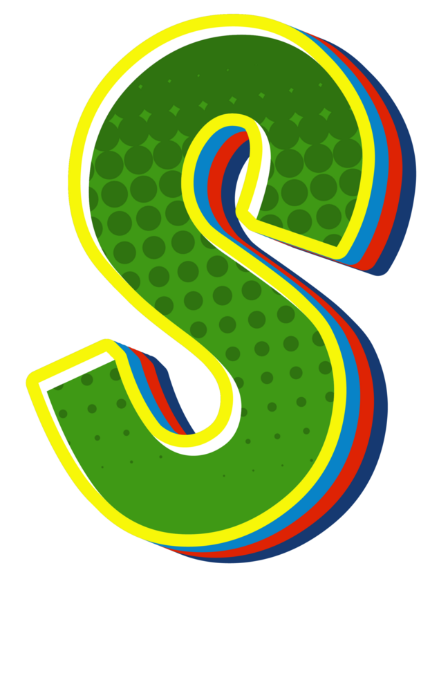 Comic Halftone Alphabet Letter and Number png