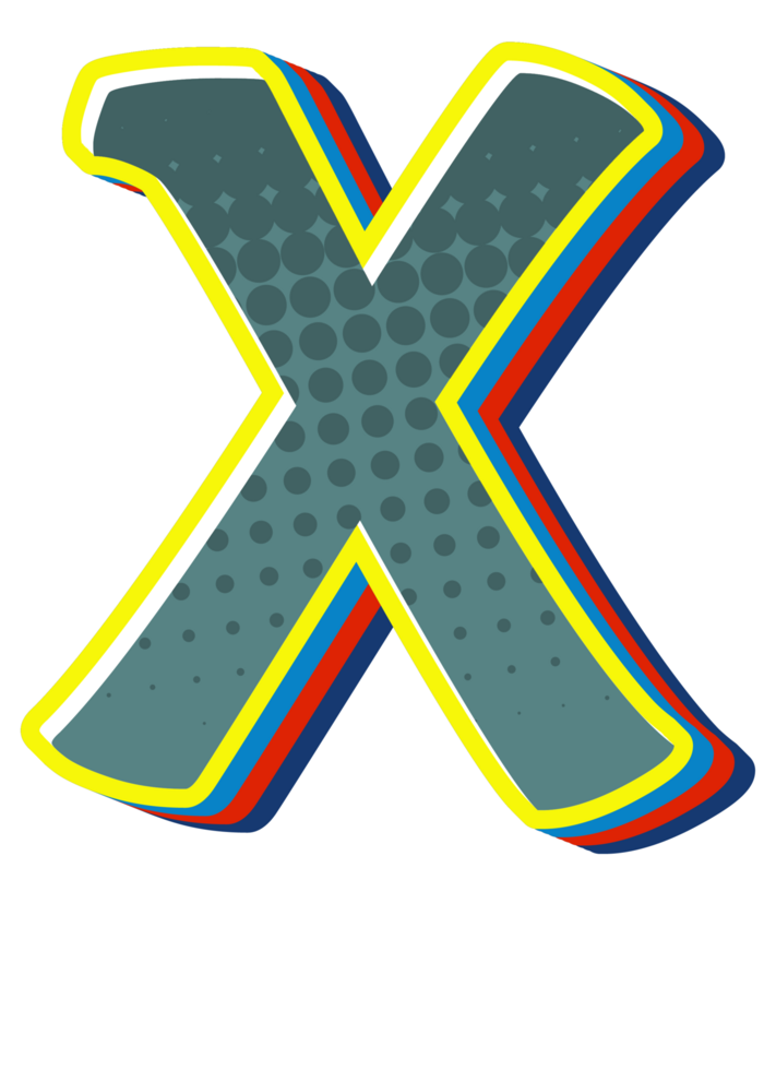 Comic Halftone Alphabet Letter and Number png