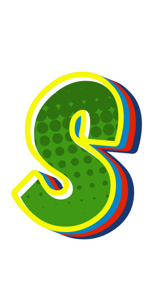 Comic Halftone Alphabet Letter and Number png