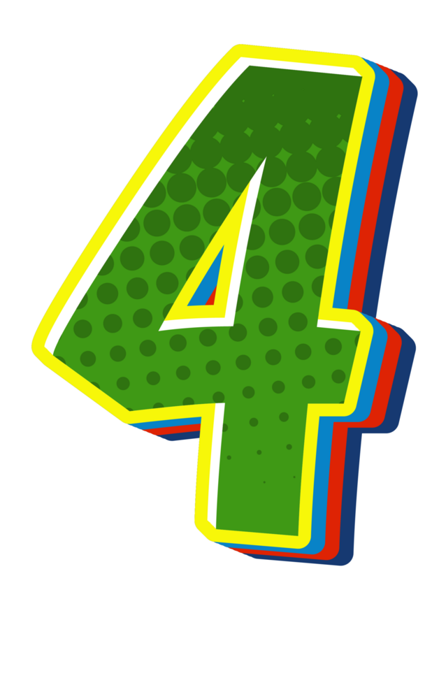 Comic Halftone Alphabet Letter and Number png
