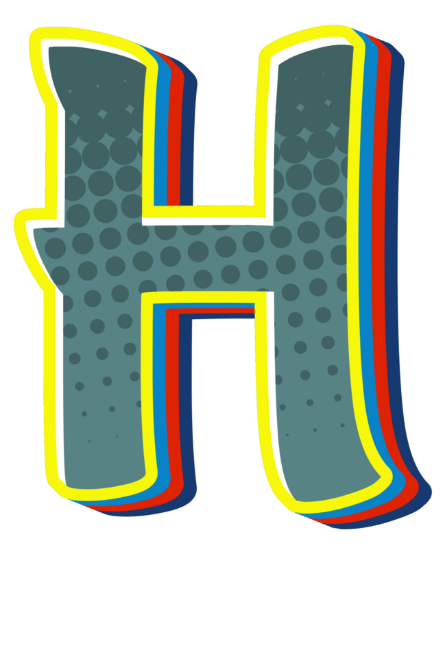Comic Halftone Alphabet Letter and Number png