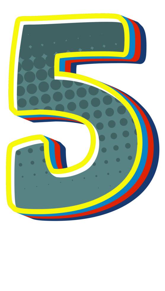 Comic Halftone Alphabet Letter and Number png