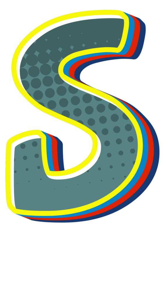 Comic Halftone Alphabet Letter and Number png
