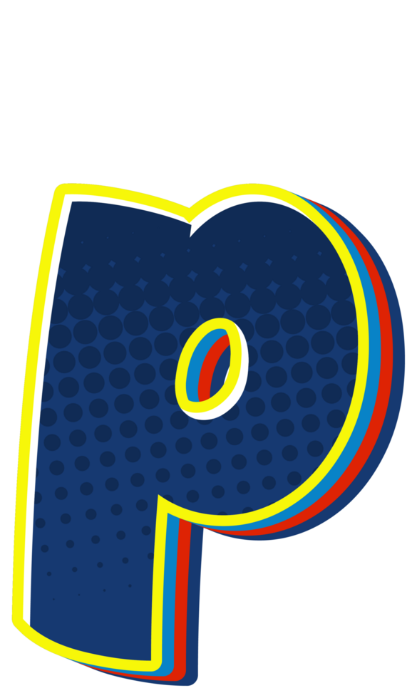 Comic Halftone Alphabet Letter and Number png