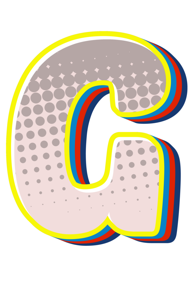 Comic Halftone Alphabet Letter and Number png