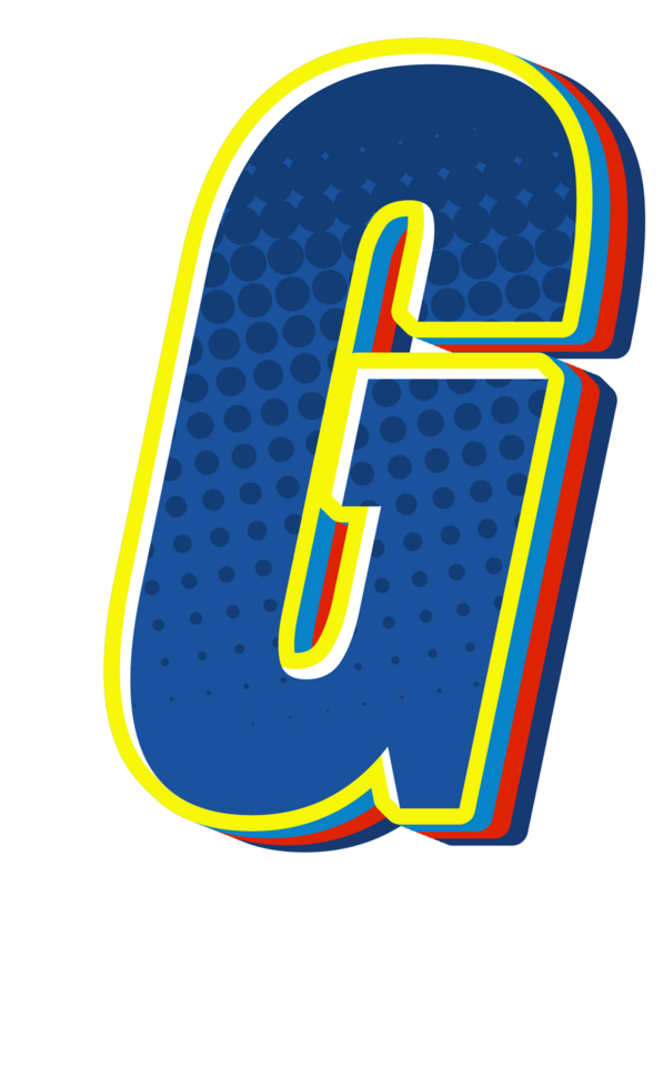 Comic Halftone Alphabet Letter and Number png