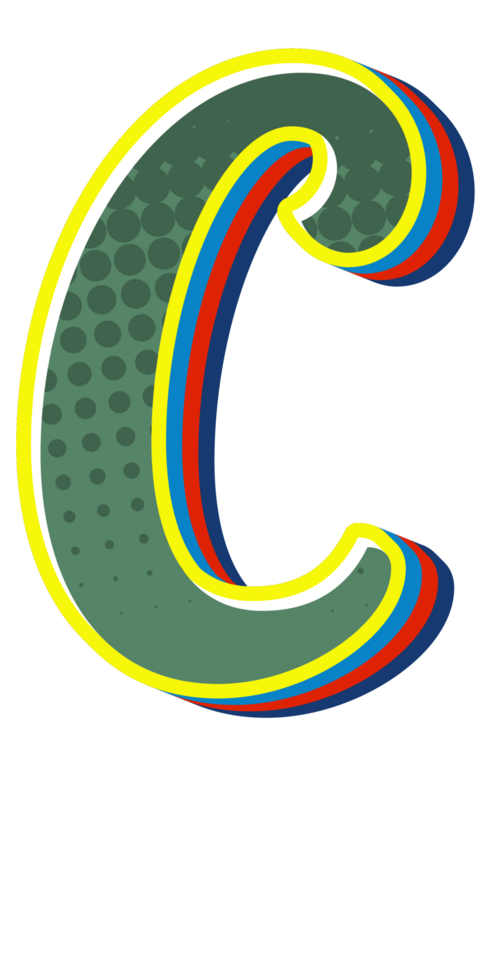 Comic Halftone Alphabet Letter and Number png