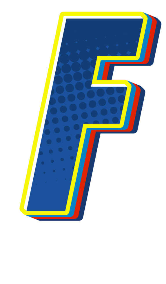 Comic Halftone Alphabet Letter and Number png