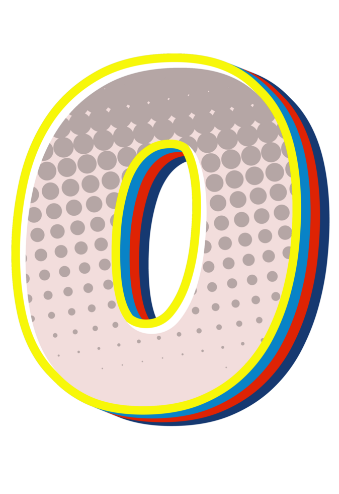Comic Halftone Alphabet Letter and Number png