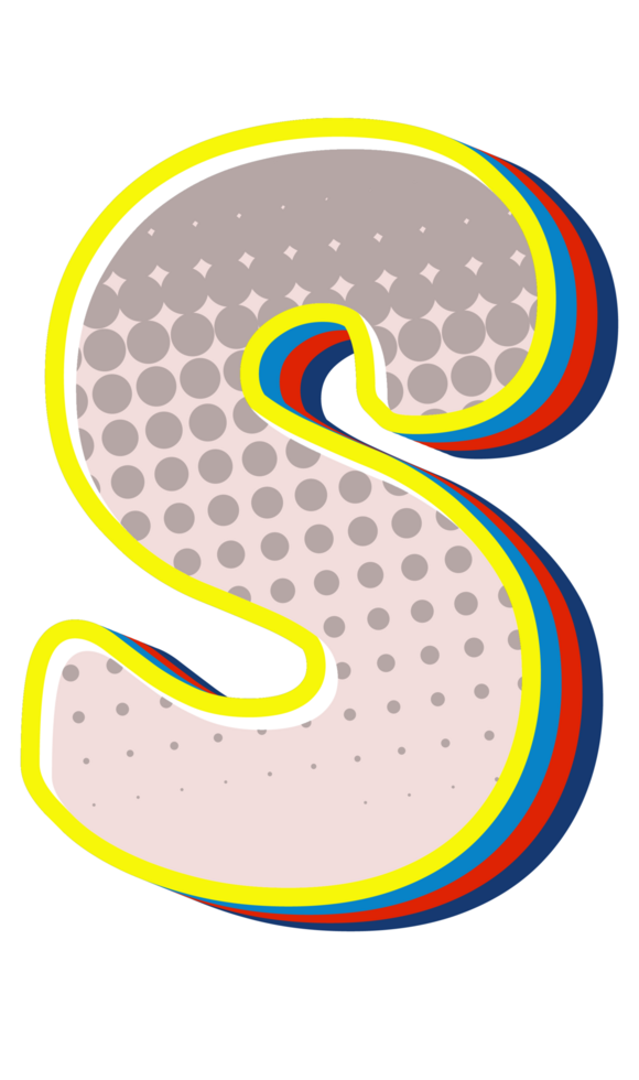 Comic Halftone Alphabet Letter and Number png