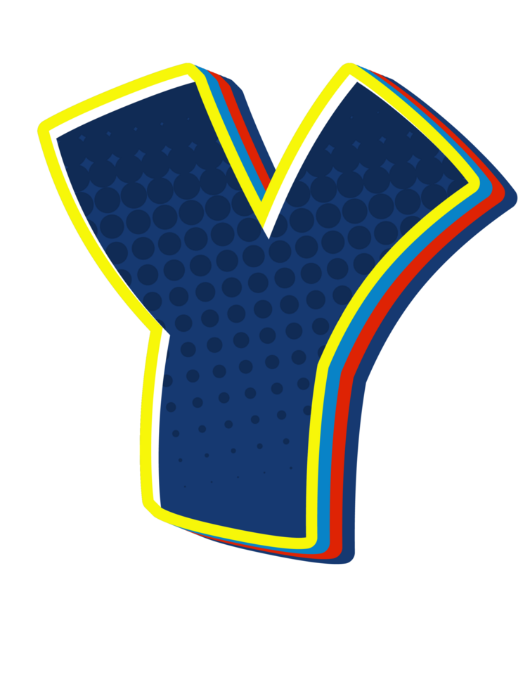 Comic Halftone Alphabet Letter and Number png