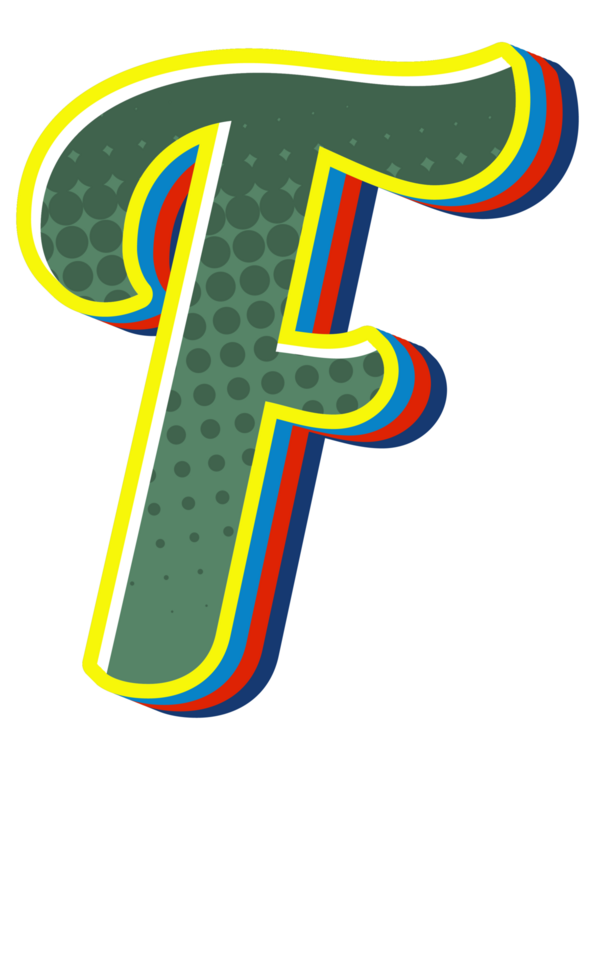 Comic Halftone Alphabet Letter and Number png