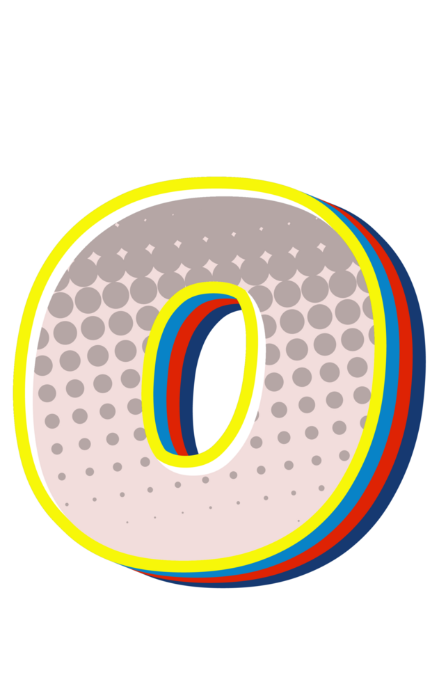 Comic Halftone Alphabet Letter and Number png