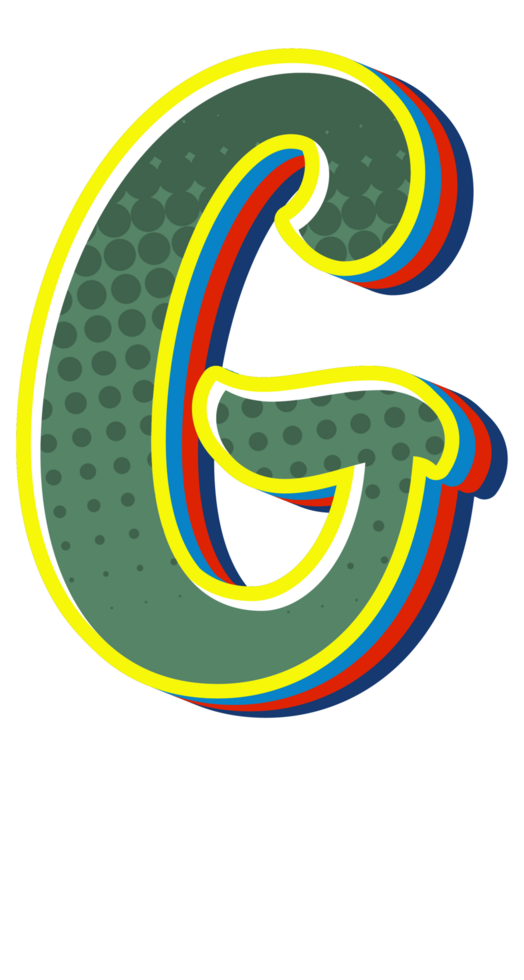 Comic Halftone Alphabet Letter and Number png
