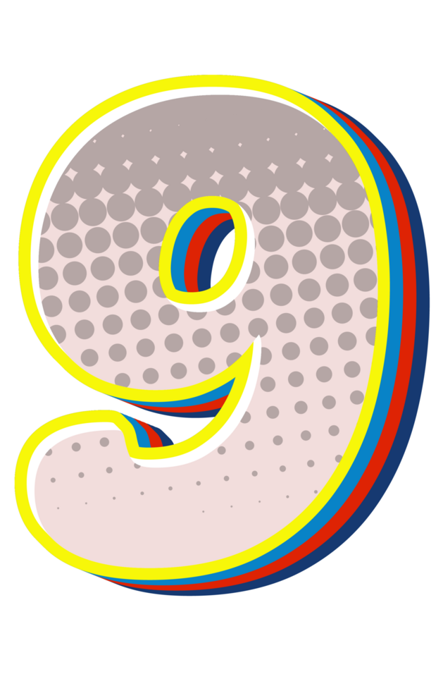 Comic Halftone Alphabet Letter and Number png