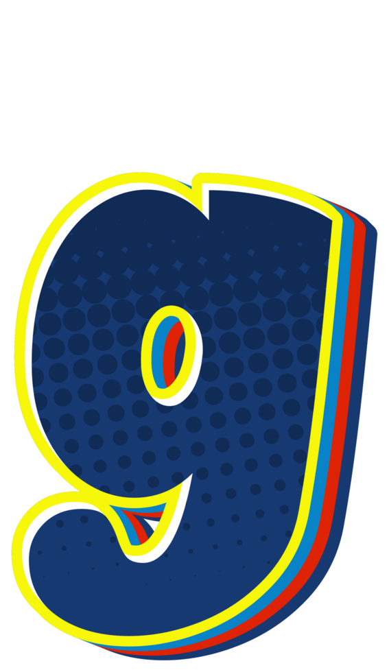 Comic Halftone Alphabet Letter and Number png