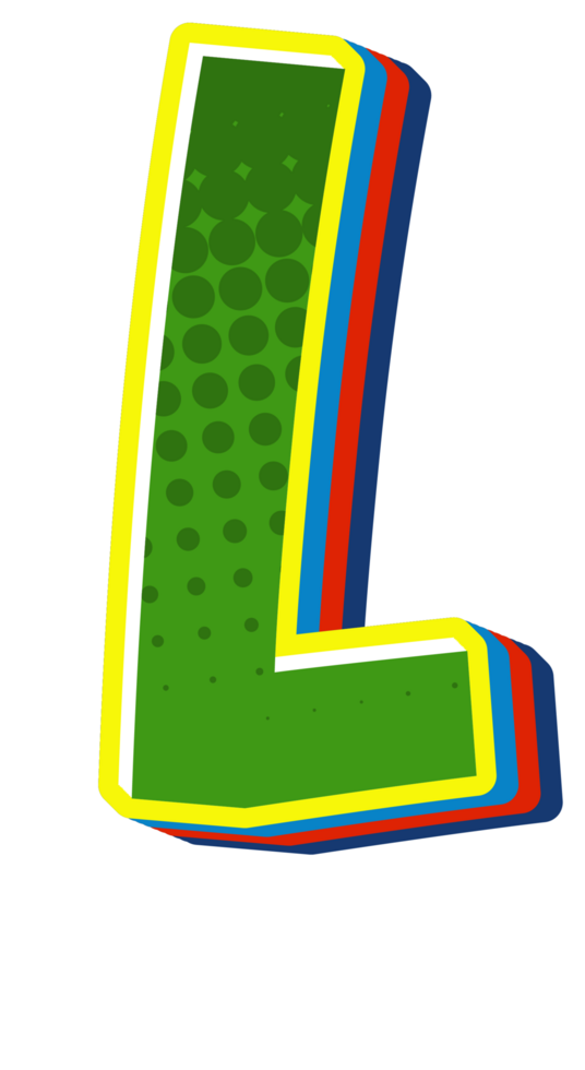 Comic Halftone Alphabet Letter and Number png