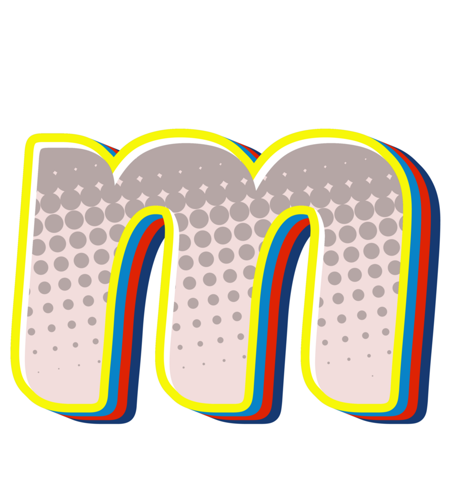 Comic Halftone Alphabet Letter and Number png