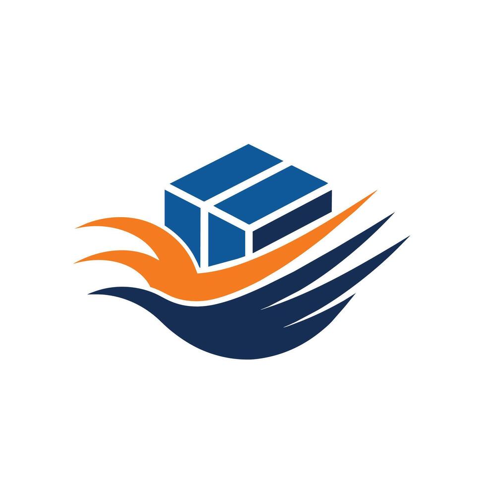 Logo for a shipping company featuring abstract shapes representing transportation and logistics, Experimenting with abstract shapes to create a unique logo for a shipping company vector