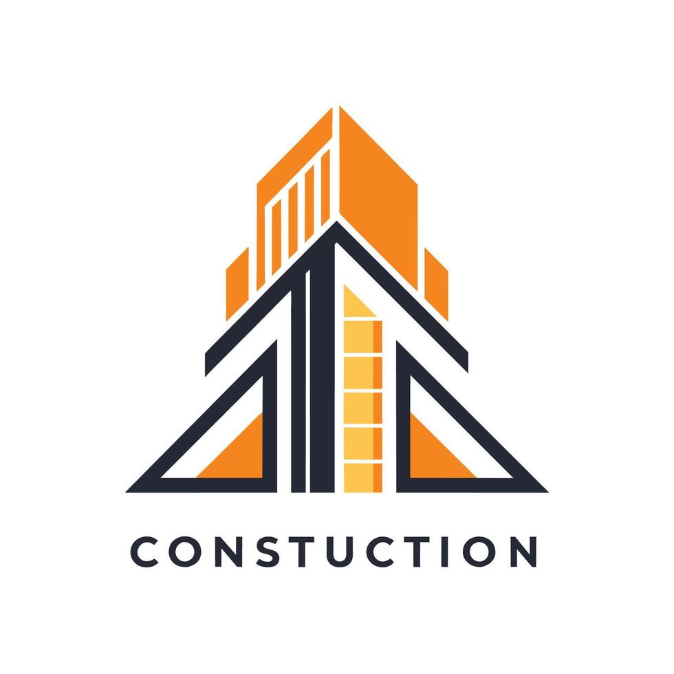 logo diseño para un construcción compañía, presentando tipografía y símbolos representando fuerza y durabilidad, utilizar tipografía en un creativo camino a transmitir el idea de construcción en un logo vector