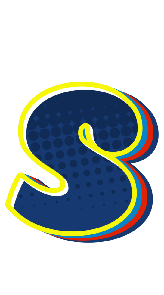 Comic Halftone Alphabet Letter and Number png
