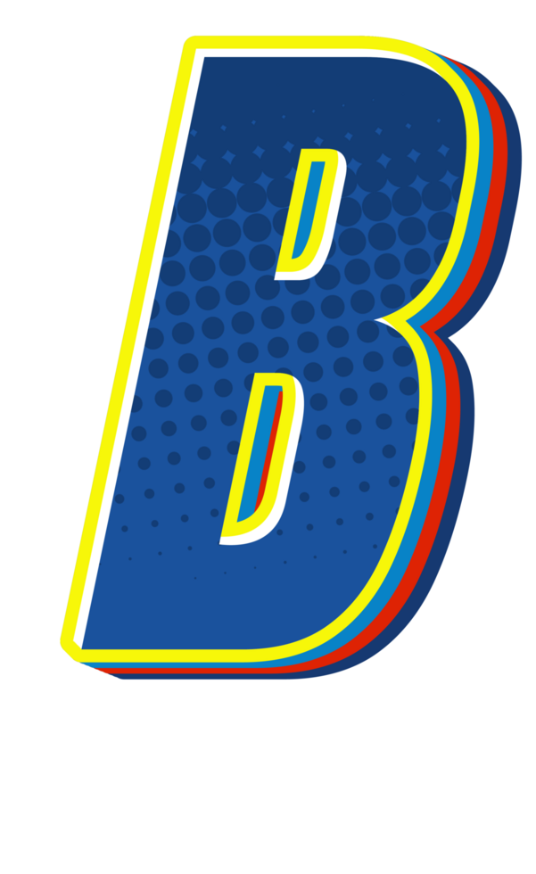 Comic Halftone Alphabet Letter and Number png