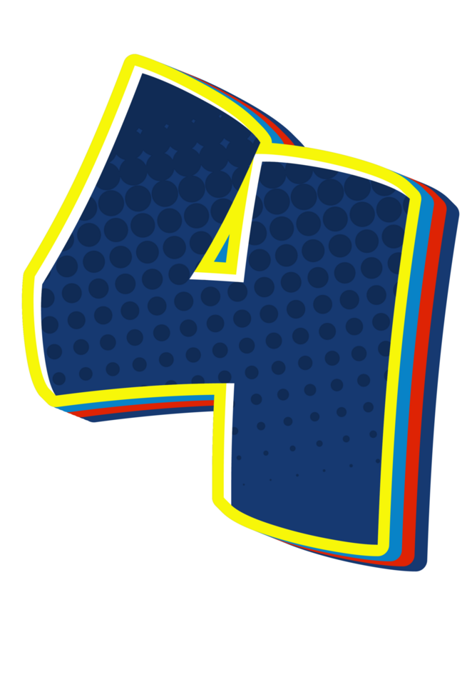 Comic Halftone Alphabet Letter and Number png