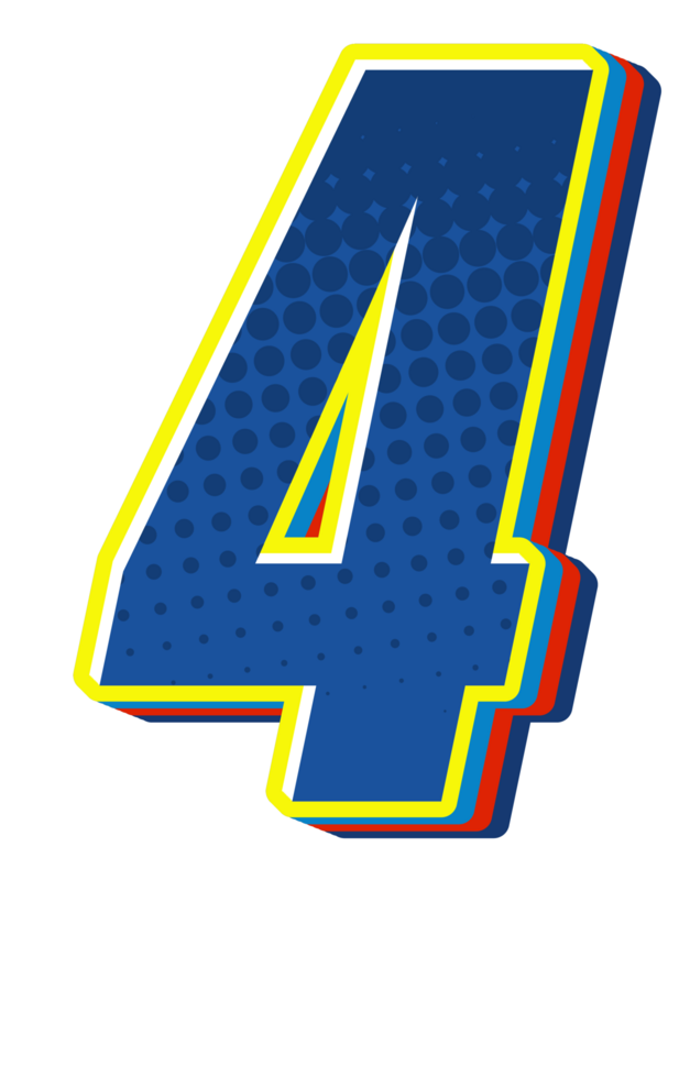 Comic Halftone Alphabet Letter and Number png