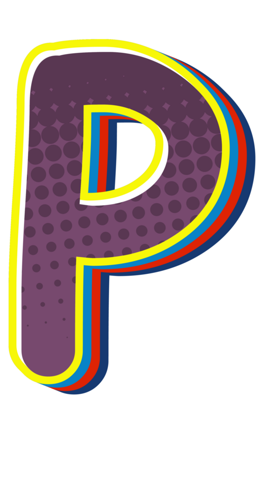 Comic Halftone Alphabet Letter and Number png