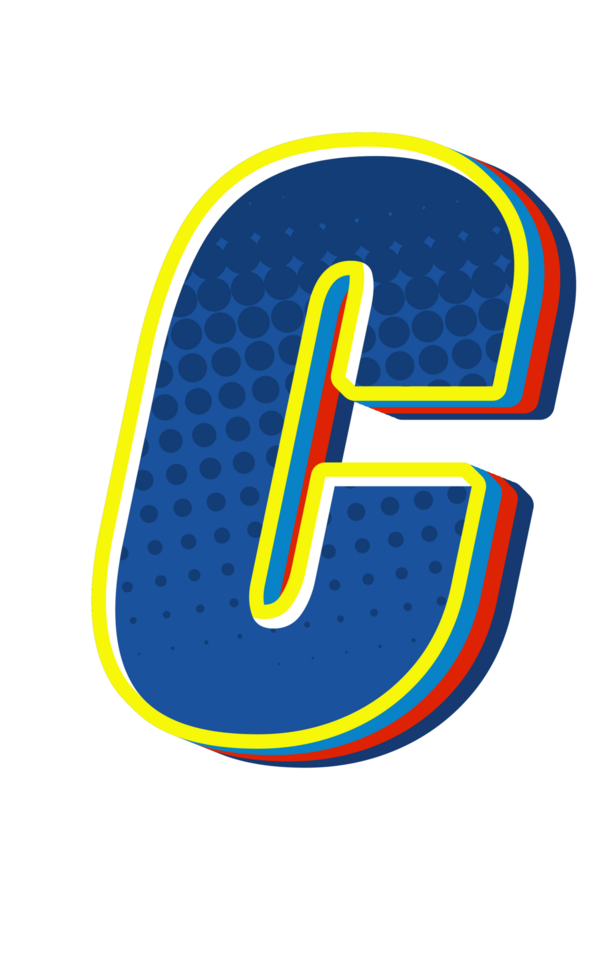 Comic Halftone Alphabet Letter and Number png
