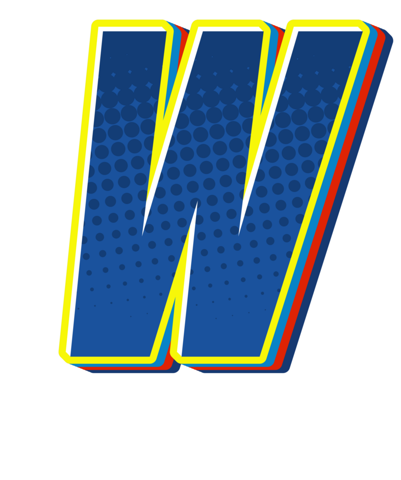 Comic Halftone Alphabet Letter and Number png