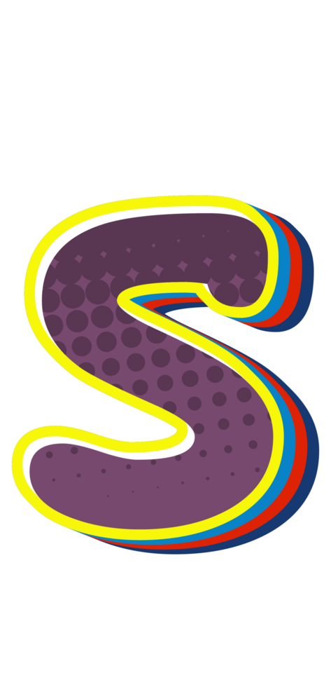 Comic Halftone Alphabet Letter and Number png