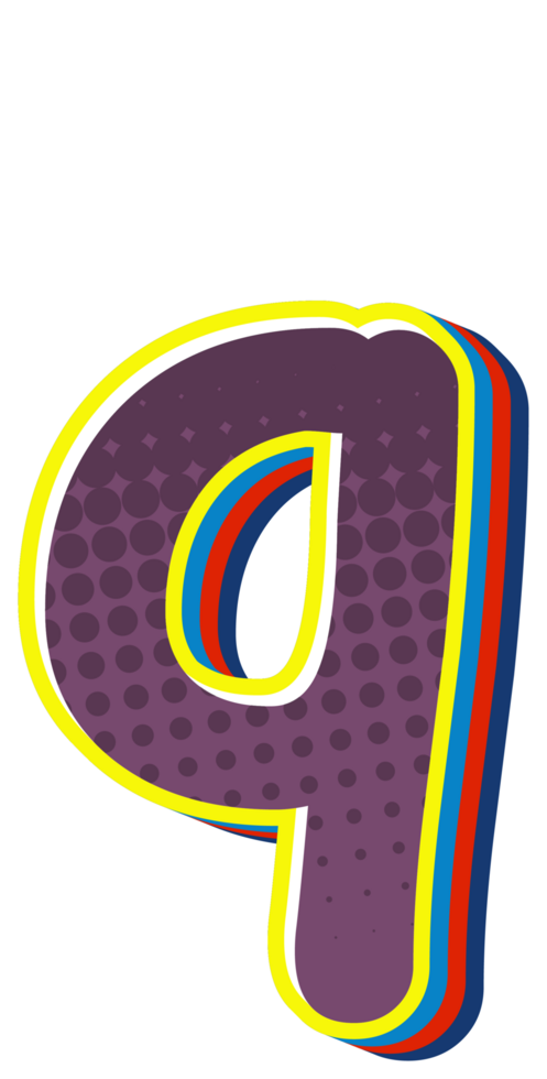 Comic Halftone Alphabet Letter and Number png