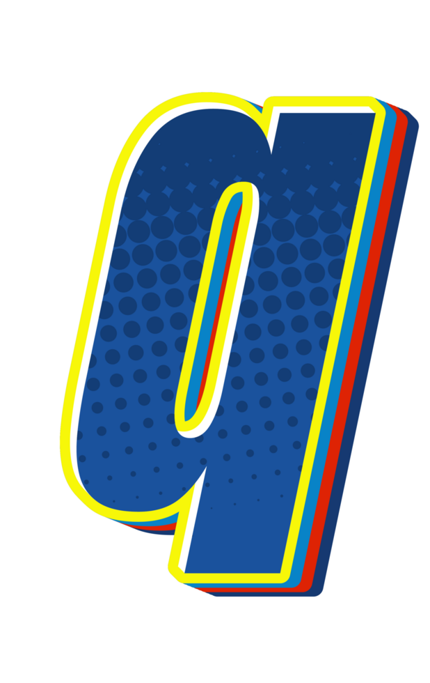 Comic Halftone Alphabet Letter and Number png