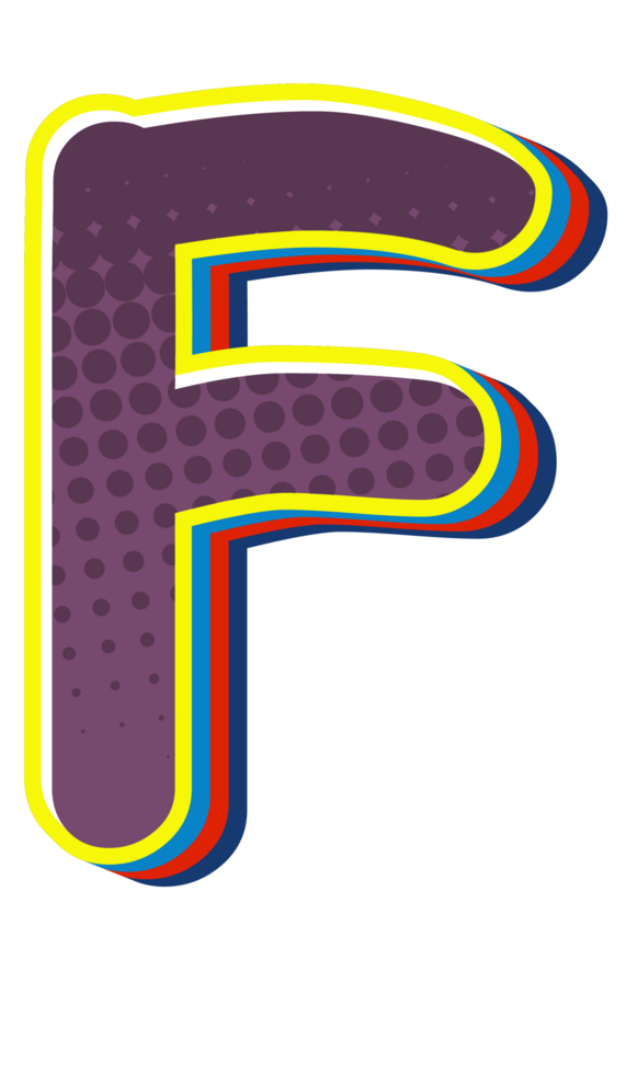 Comic Halftone Alphabet Letter and Number png