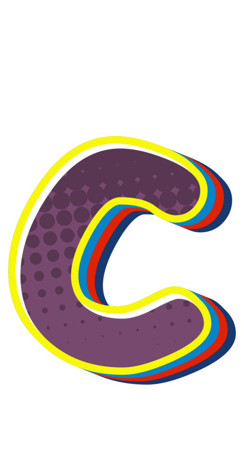 Comic Halftone Alphabet Letter and Number png