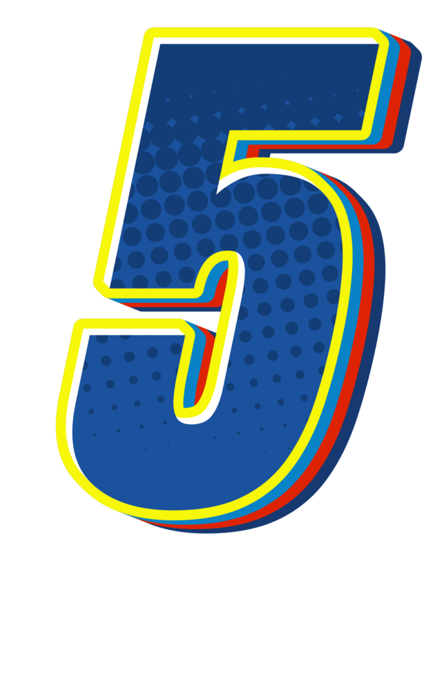 Comic Halftone Alphabet Letter and Number png