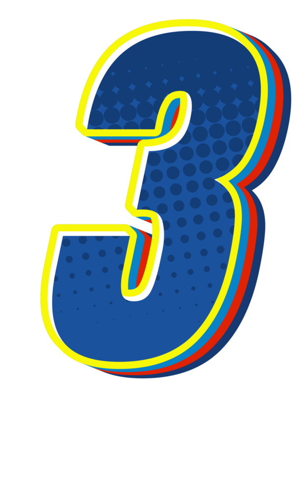 Comic Halftone Alphabet Letter and Number png