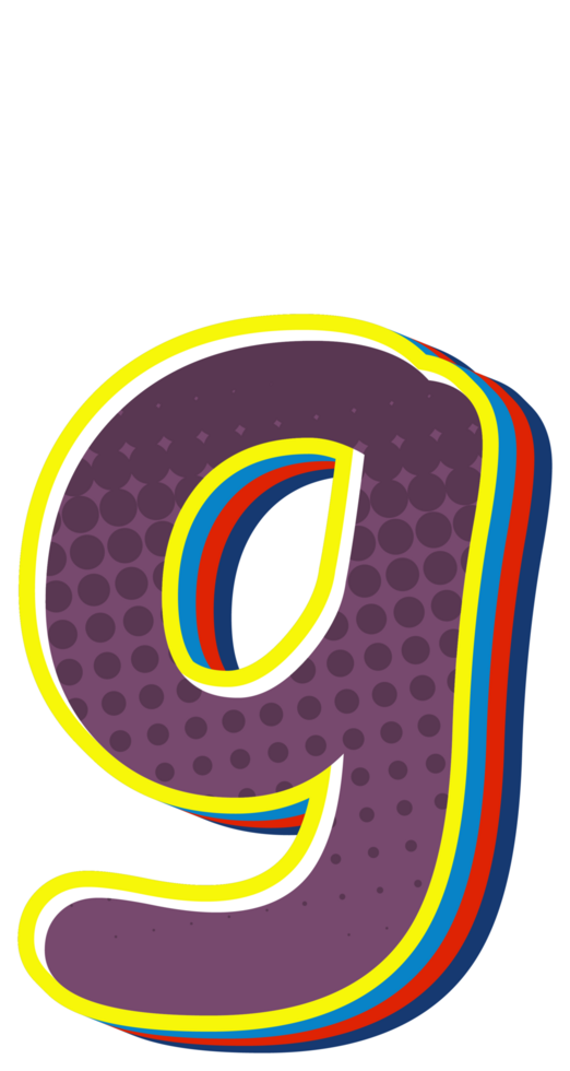 Comic Halftone Alphabet Letter and Number png