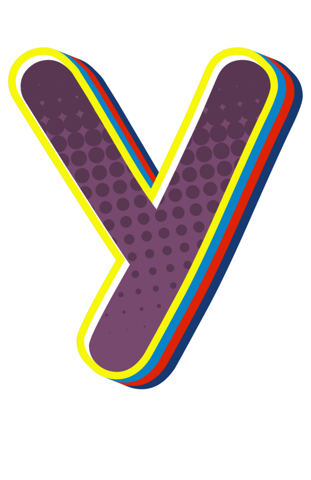Comic Halftone Alphabet Letter and Number png