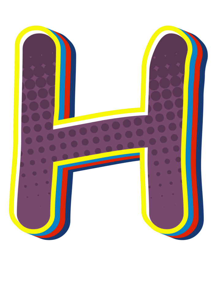 Comic Halftone Alphabet Letter and Number png