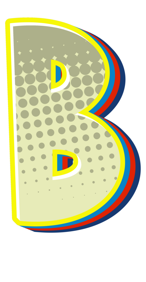 Comic Halftone Alphabet Letter and Number png