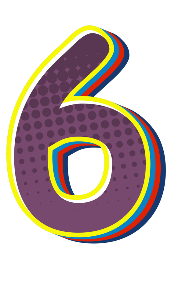 Comic Halftone Alphabet Letter and Number png