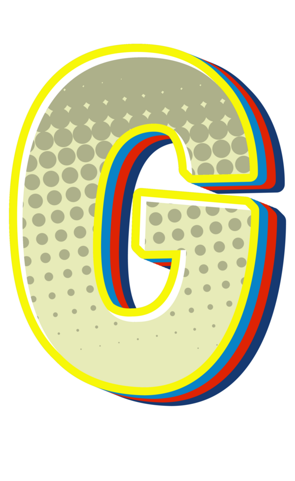 Comic Halftone Alphabet Letter and Number png