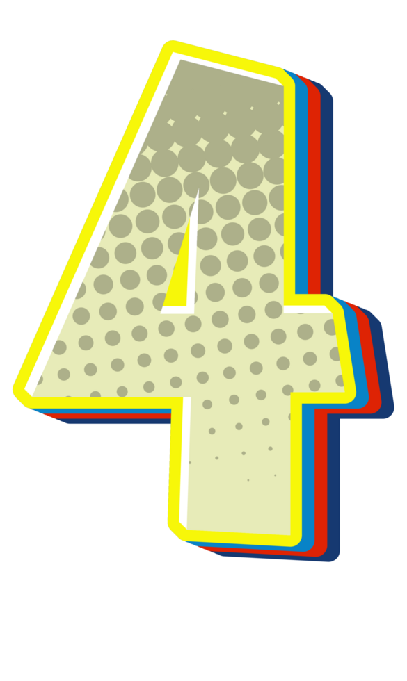 Comic Halftone Alphabet Letter and Number png