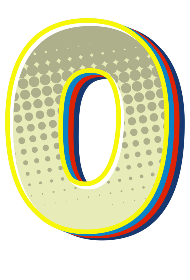 Comic Halftone Alphabet Letter and Number png